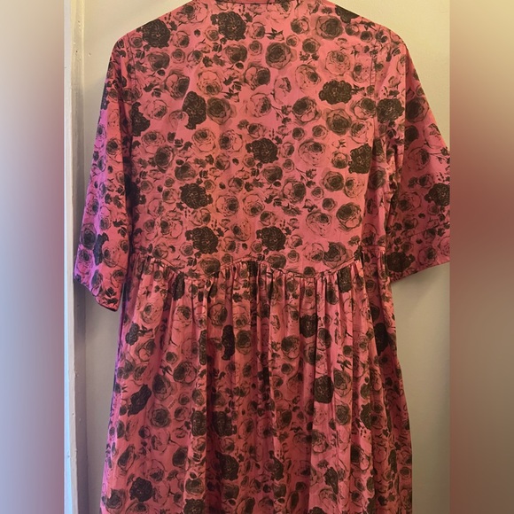 Ganni Rose Print Wrap Pink Dress - Picture 7 of 7